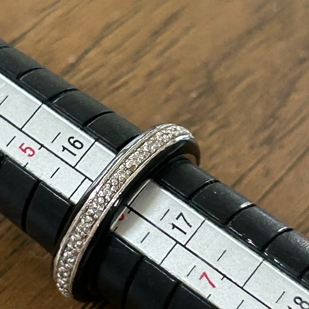 Victoria Wieck Sterling Silver Absolute CZ  Enamel Band Ring 6